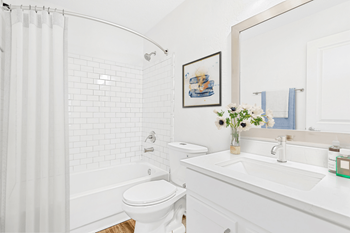 White Bathroom at Bridges at Mallard Creek Apartment Homes, Charlotte, NC, 28269